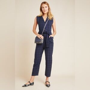 Anthropologie Brielle Plaid Jumpsuit
